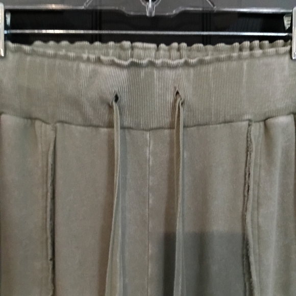 easel Sz. S Sage Feeling Good 100% Cotton Washed Terry Wide Leg Pants - Picture 8 of 16
